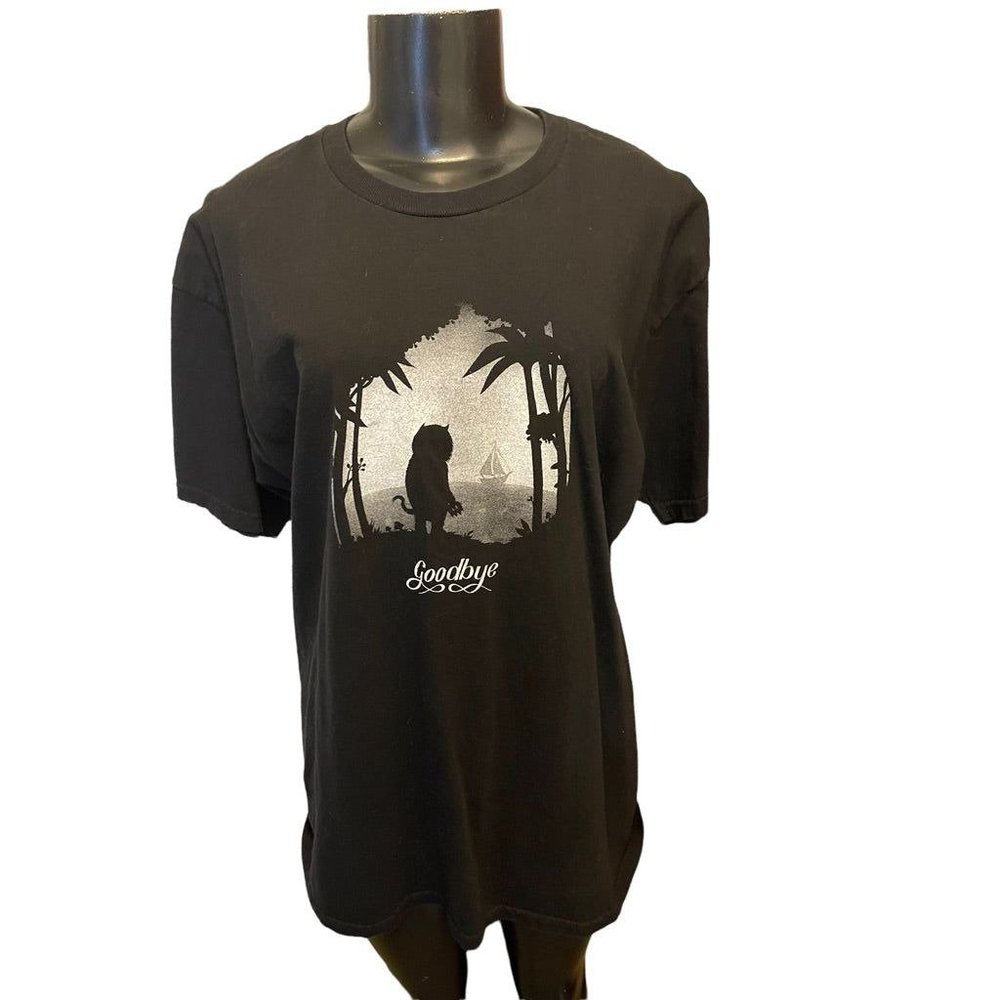 Large Tee Fury Goodbye Wild Things Black Men's Black Tshirt Short Sleeve